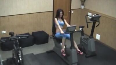 Striptease show in the gym!