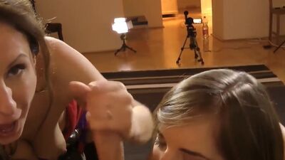 Cum swapping british milfs sharing cock