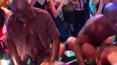 DRUNKSEXORGY - Dancing cuties taking cocks in public