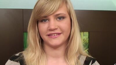Blonde Teen With A Huge Rack Gets A Load Blown in Her Pussy