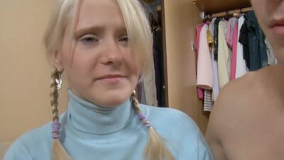 Innocent blonde teen wants to try it in the ass