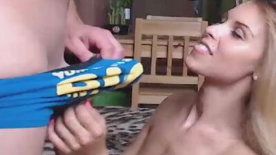 Old Man Fucking Beautiful Blonde in Pussy and Mouth