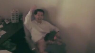 Busty doll deeply swallowing stiff member!