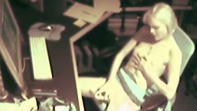 Doll in green skirt pops herself by dildo!