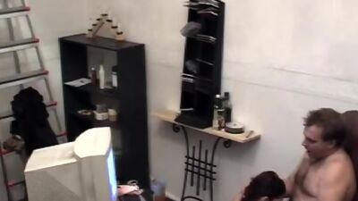 Dirty boss drilling his employee in the office!