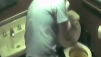 Hot scenes from security cam in the bathroom!