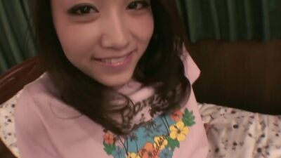 Young Asian girl plays with her little nipples & tight pussy