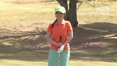 Teen asian golfer gets her pink pounded on the green!