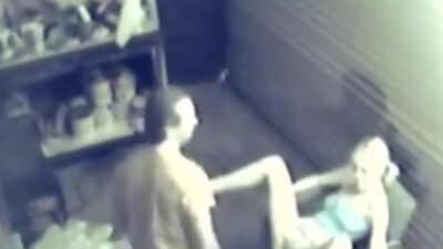 Lustful maid gets harshly banged and filmed by security cam!