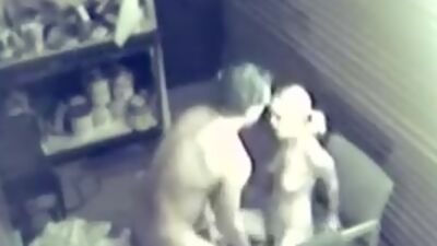 Lustful maid gets harshly banged and filmed by security cam!