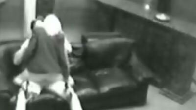 Mad mushing in the VIP room with a leather sofa!