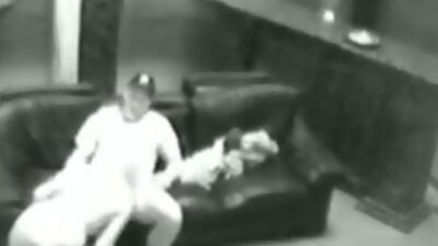 Mad mushing in the VIP room with a leather sofa!