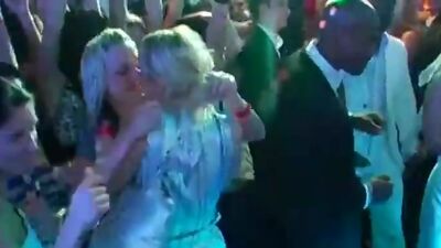 DRUNKSEXORGY - Horny brunette bride eats a big cock in public