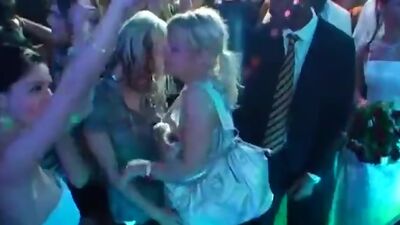 DRUNKSEXORGY - Horny brunette bride eats a big cock in public