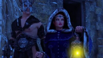 Fantasy heroes having futanari threesome sex