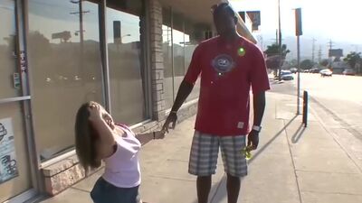 Horny midget lady enjoys big black dick