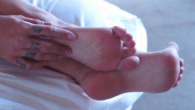 Kayla Jane Danger's early morning foot playfulness