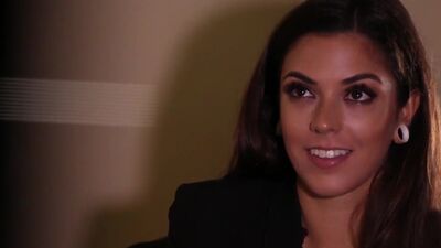 Kayla pleasures her feet in her office