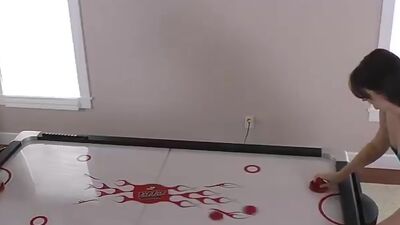 LOSTBETSGAMES - Two sexy girls play a game of strip air hockey