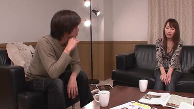 Super cute Japanese babe lets him play with her pussy