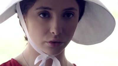 Handmaid Jane Wilde goes to bed with a man who takes her hairy pussy doggy style and has her ride his hard fuck stick2