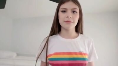 Bratty Winter Jade claims the top bunk by rubbing her pussy all over it then explores her brothers hardon by riding him