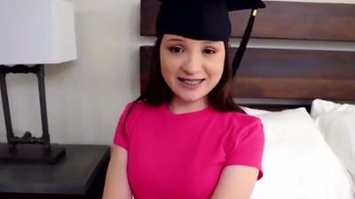 Horny high school graduate Rosie Riches wants a baby to take care of so she hops on her stepbros cock for a creampie