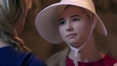 Fertile handmaid Carolina Sweets participates in a ceremony where she rides her mans fuck stick in her bald pussy2