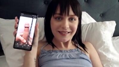 Nala Nova finds a dick pic on her steprbros phone and knows she wont stop until she has that cock inside her bald pussy