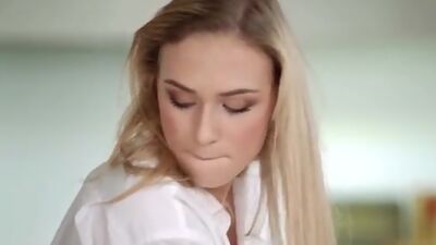 Cock hungry babe Jenny Wild climbs out of bed and into her lovers arms to seduce him into pounding her bare pussy