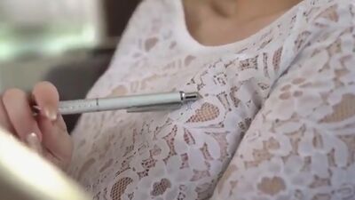 Blonde teen Marilyn Sugar sets aside her diary and hops her mans bones as she rides his cock in her wet bald pussy