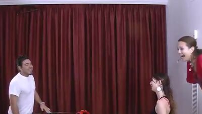 LOSTBETSGAMES - Two girls and Two guys play a game of strip air hockey