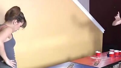 LOSTBETSGAMES - Two beautiful girls play strip beer pong