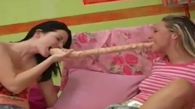 YOUNG BUSTY - Busty teen Kate gets pussy toyed by a lesbian