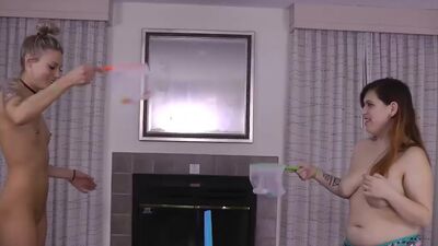 LOSTBETSGAMES - Skinny Blonde Takes on A Chubby Brunette Loser