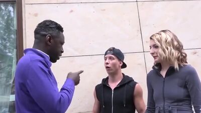 Picked up Black Guy to Fuck me and Boyfriend Watched and Licked Cum