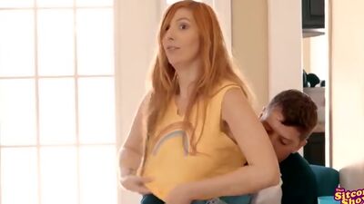 Donna cant keep her hands or mouth off Erics dick and sucking him off leads to a stiffie ride in her hairy pussy