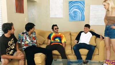 Sexy blonde Laurie Foreman seduces sucks and fucks three guys to assert her dominance as the households queen slut