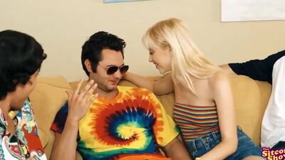 Sexy blonde Laurie Foreman seduces sucks and fucks three guys to assert her dominance as the households queen slut