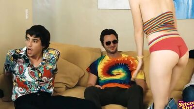 Sexy blonde Laurie Foreman seduces sucks and fucks three guys to assert her dominance as the households queen slut