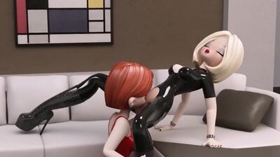 3D lesbian latex video