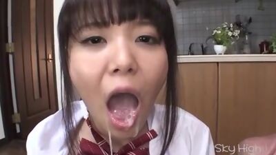 Young Haruka Miura needs cock in both her holes