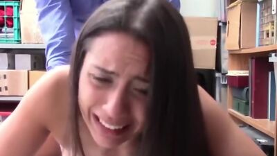 Gorgeous babe punished with dick