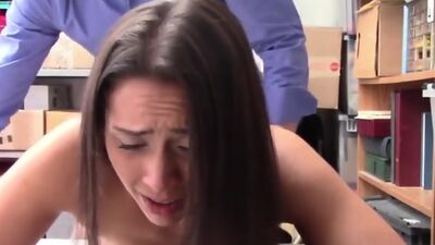 Gorgeous babe punished with dick