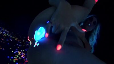 Samantha gets off in this super hot black light solo