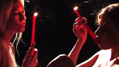 Samantha Saint and Victoria White Play With Candle Wax