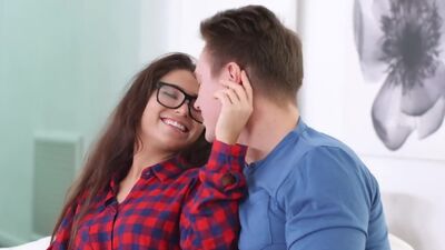 Nerdy gal fucked by a stranger