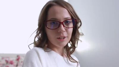 Nerdy tattooed teeny assfucked