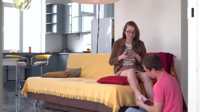 Massage and sex for nerdy teen
