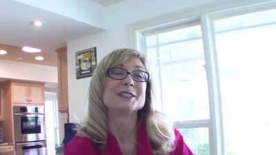 Busty MILF Nina gives her stepdaughter a going away present